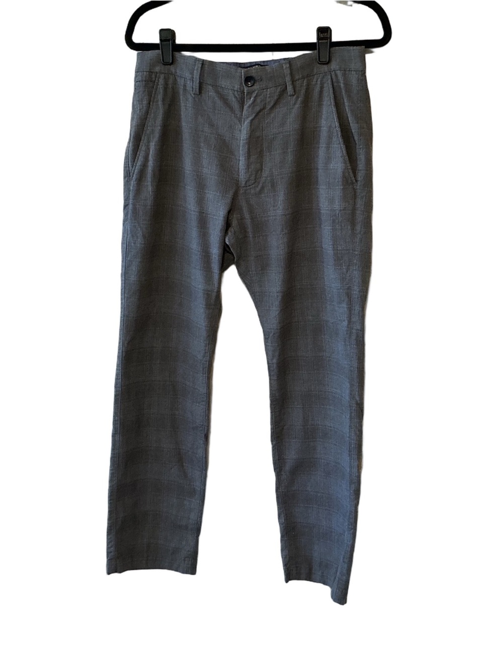 Banana Republic Kentfield Windowpane Plaid Pants 554432 Charcoal Gray Waist 31
